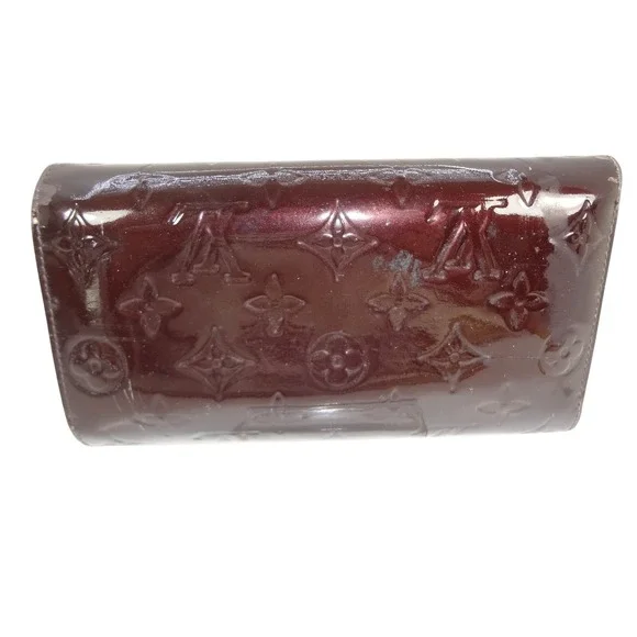 Louis Vuitton Vernis Sarah Wallet Burgundy Patent Leather-zip broken for rehab - Picture 2 of 12